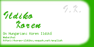 ildiko koren business card